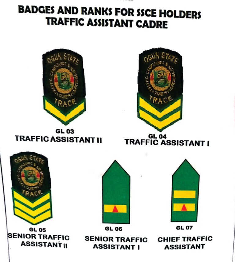 TRACE Badges and Ranks for SSCE holders Traffic Assistant Cadre 6